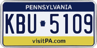 PA license plate KBU5109