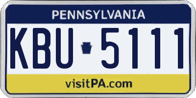 PA license plate KBU5111