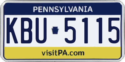PA license plate KBU5115
