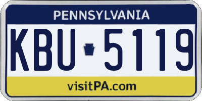 PA license plate KBU5119