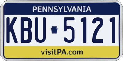 PA license plate KBU5121
