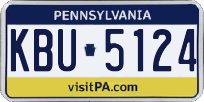 PA license plate KBU5124