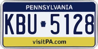 PA license plate KBU5128