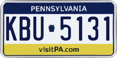 PA license plate KBU5131