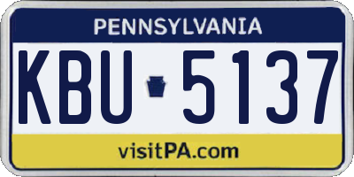 PA license plate KBU5137