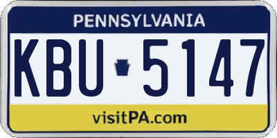 PA license plate KBU5147