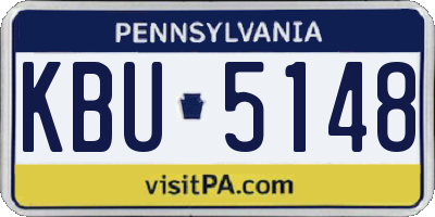 PA license plate KBU5148