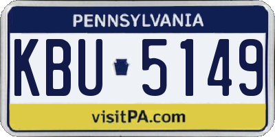 PA license plate KBU5149
