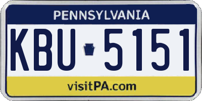 PA license plate KBU5151