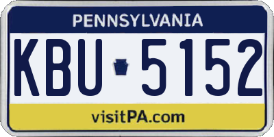 PA license plate KBU5152