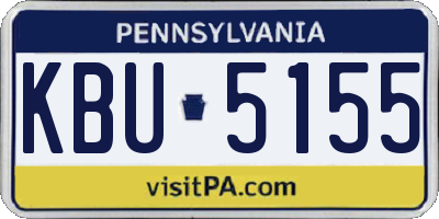 PA license plate KBU5155