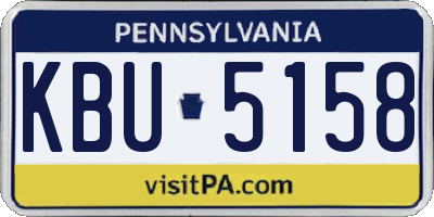 PA license plate KBU5158