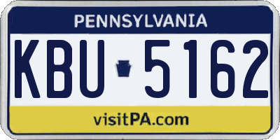 PA license plate KBU5162