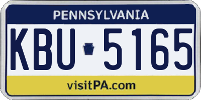PA license plate KBU5165