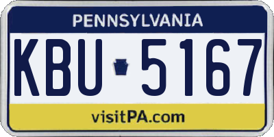 PA license plate KBU5167