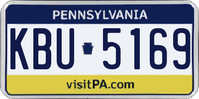 PA license plate KBU5169