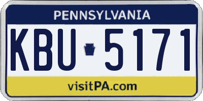 PA license plate KBU5171