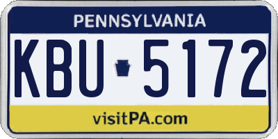 PA license plate KBU5172