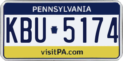 PA license plate KBU5174