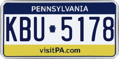 PA license plate KBU5178
