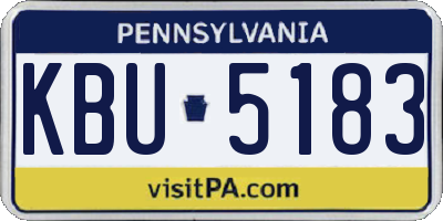 PA license plate KBU5183