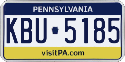 PA license plate KBU5185