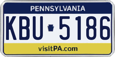 PA license plate KBU5186