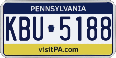 PA license plate KBU5188
