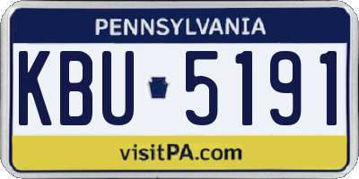 PA license plate KBU5191