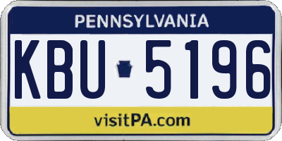 PA license plate KBU5196