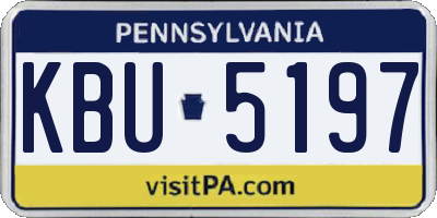 PA license plate KBU5197
