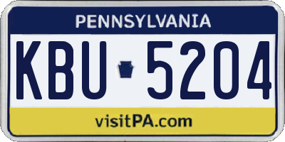 PA license plate KBU5204