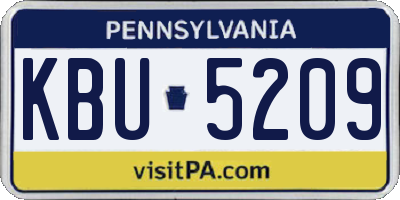 PA license plate KBU5209