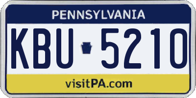 PA license plate KBU5210