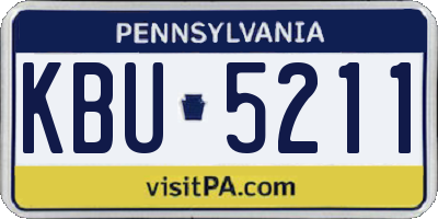 PA license plate KBU5211