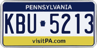 PA license plate KBU5213