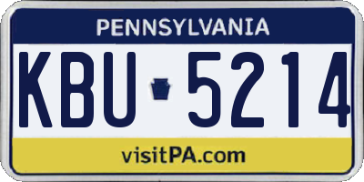 PA license plate KBU5214