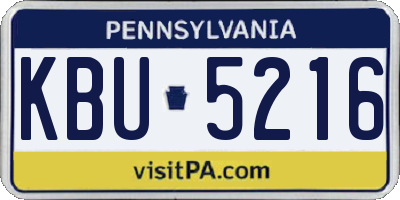 PA license plate KBU5216