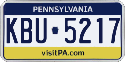PA license plate KBU5217