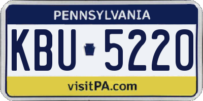 PA license plate KBU5220