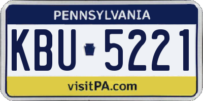 PA license plate KBU5221