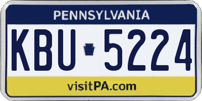PA license plate KBU5224