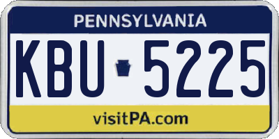 PA license plate KBU5225