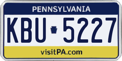 PA license plate KBU5227
