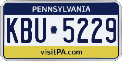 PA license plate KBU5229