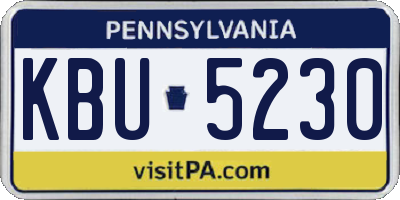 PA license plate KBU5230