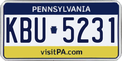 PA license plate KBU5231