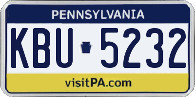 PA license plate KBU5232