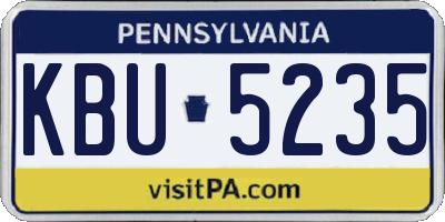 PA license plate KBU5235