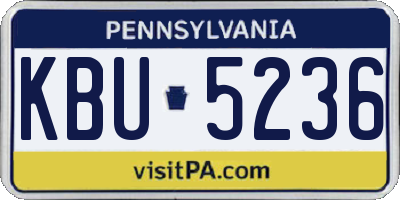 PA license plate KBU5236